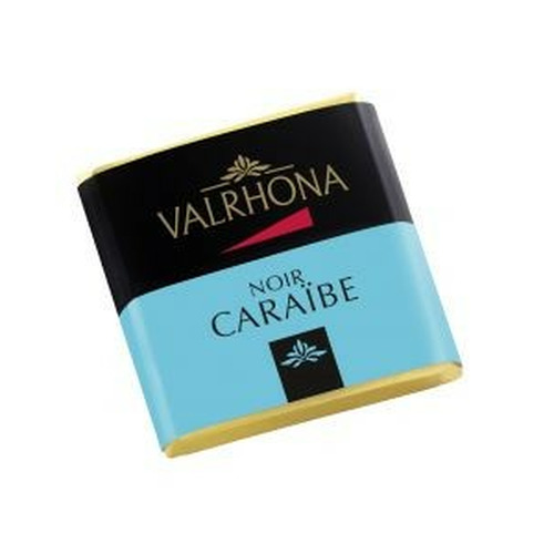 Carrés de chocolats noir, CARAIBE 66% de cacao VALRHONA, boite de 1kilo