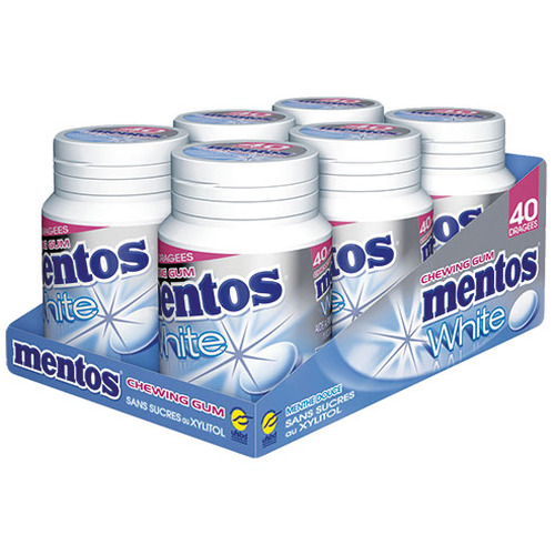 MENTOS Gum WHITE menthe douce 6 pots