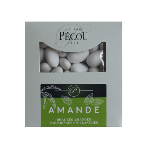 Dragées aux amandes, PARISIENNES N°1 Blanches, 1kilo, PECOU