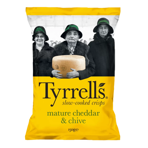 Chips Cheddar et Ciboulette, 150g, Tyrrells