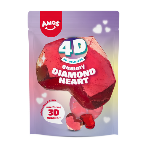 AMOS Gummy Diamond Heart 4D 120gr