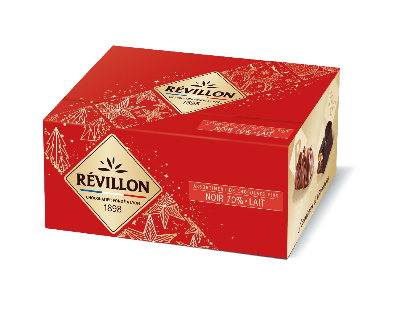 Assortiment de chocolats noir et lait Révillon 160gr