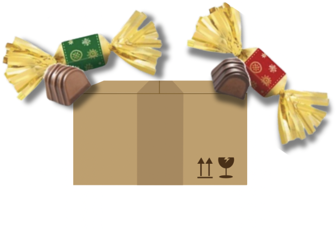 Assortiment de papillotes pralinées Révillon, 4.6kg - Environ 380 pièces