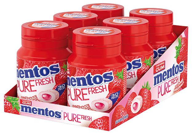 Display Small Bottle Mentos PF Strawberry
