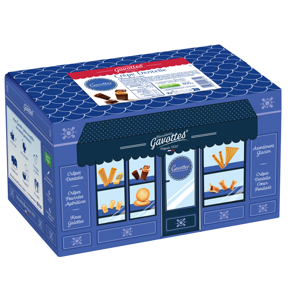 Gavottes – Coffret crêpes dentelle Chocolat Noir 800gr