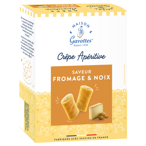 Crêpes Apéritives Saveur Fromage & Noix 110gr Maison Gavottes
