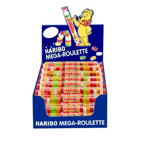 MEGA ROULETTES HARIBO FRUITS , boite de 40