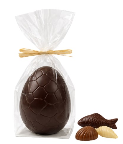Œuf Chocolat Noir Garni de Fritures 3 Chocolats 14 cm 295g  Guisabel