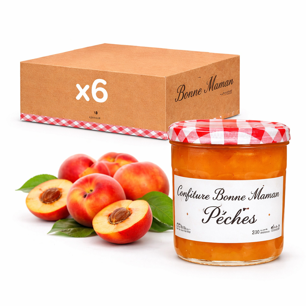 Confiture Bonne Maman Pêche 370g – Pot en verre traditionnel