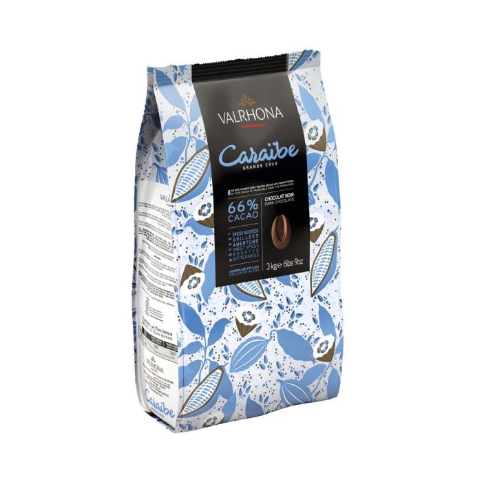 Sac de fèves Caraïbe 66% noir 3kg Valrhona