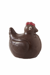 poule en chocolat noir pour Pâques