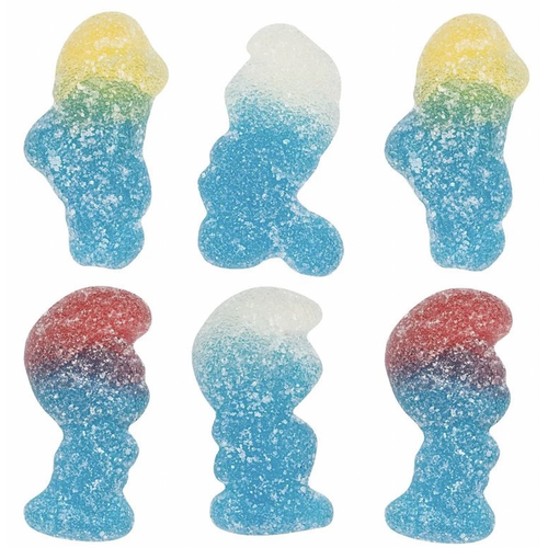 Savourez le carton de schtroumpfs pik Haribo, 30 sachets de 120g à partager.