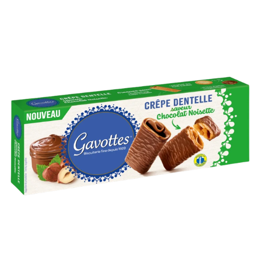 Etui Crêpe Dentelle18pcs chocolat au lait noisette 90gr Gavottes