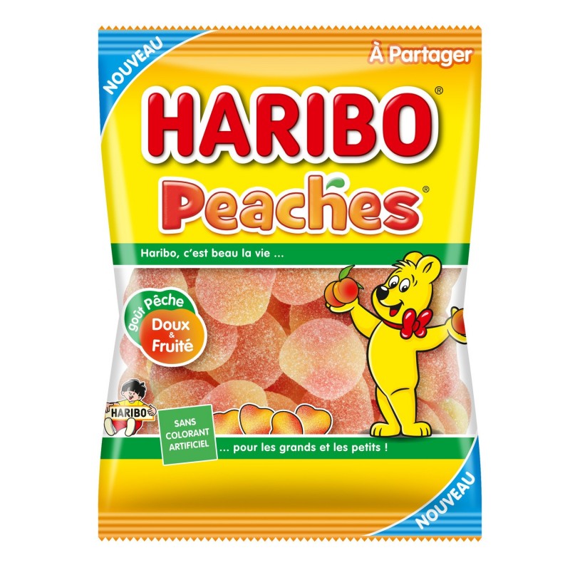 Carton de 30 sachets Peaches 120gr Haribo