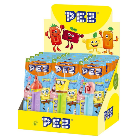 Pez Figurine Bob l'Éponge + 1 Recharge – Lot de 12