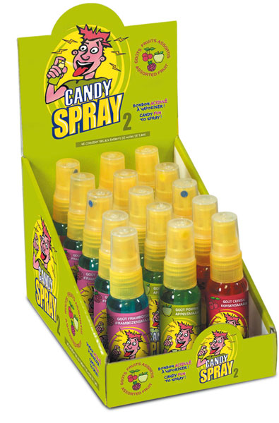 Display de 15 boites Candy Spray vert