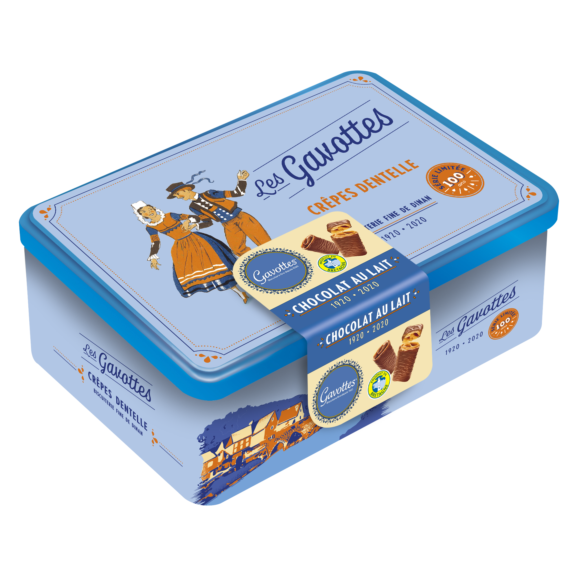 Coffret vintage crêpes dentelles chocolat au lait 180g – emballage rétro
