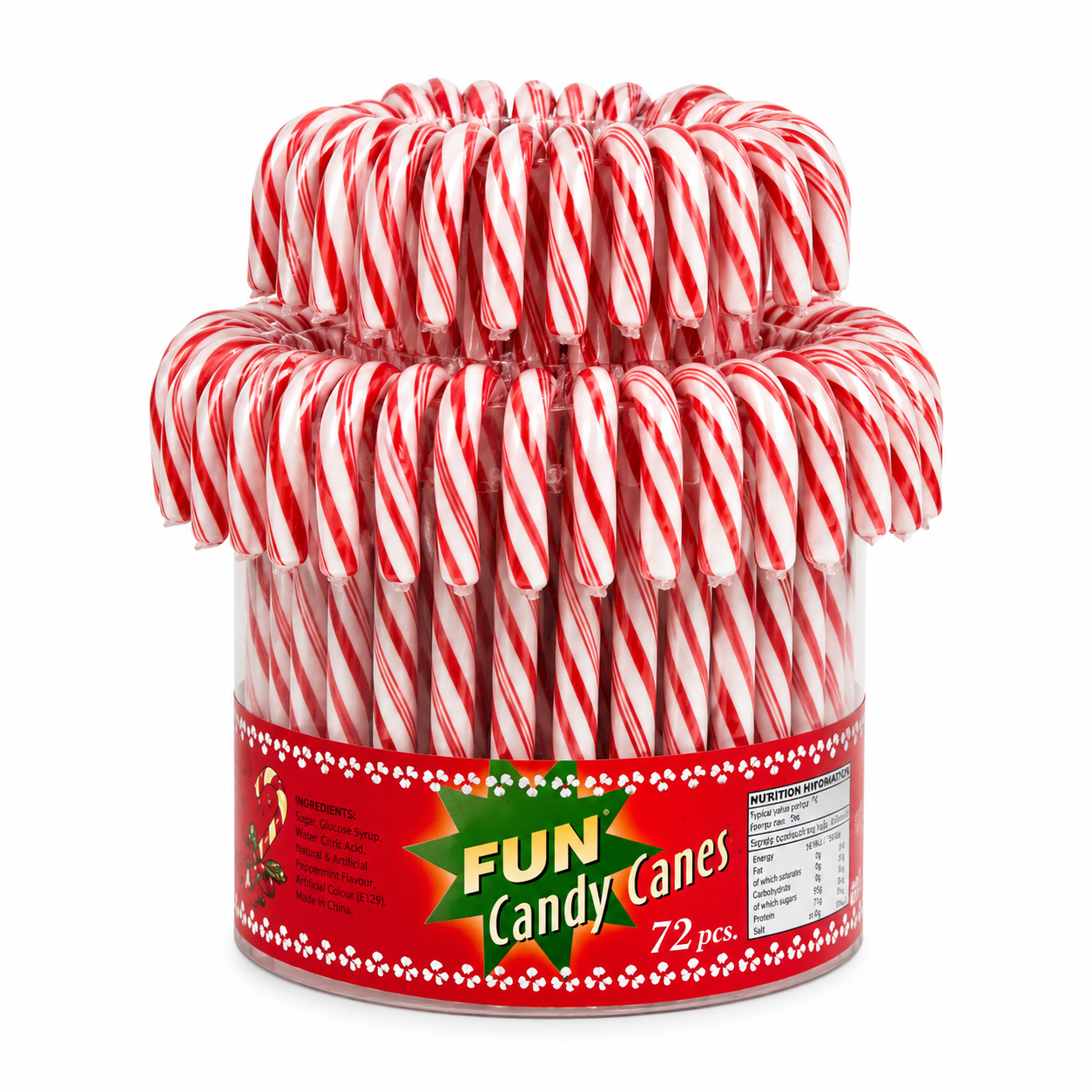 Tubo de 72 Candy Canes rouge 1kg