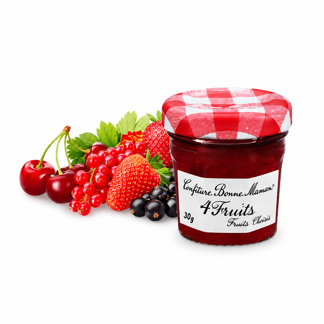 Confiture Bonne Maman 4 Fruits 30g – Carton de 15 mini pots