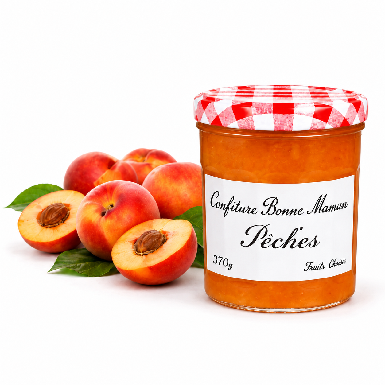 Confiture Bonne Maman Pêche 370g – Pot en verre traditionnel