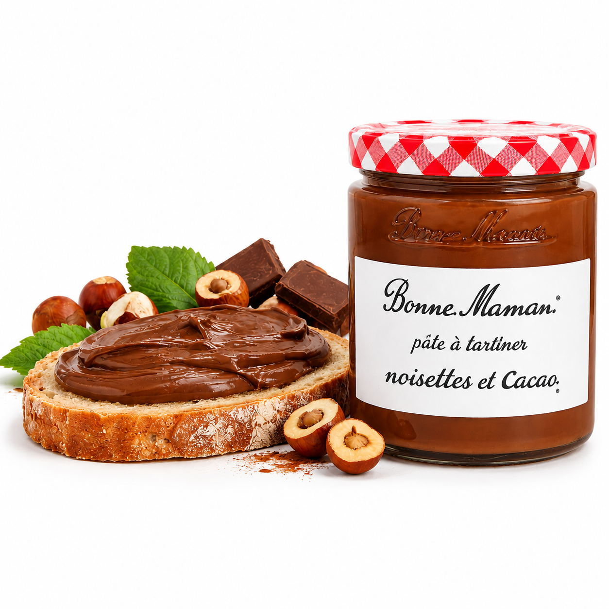 Pâte à Tartiner Bonne Maman 360g – Noisette & Cacao – Pot en verre