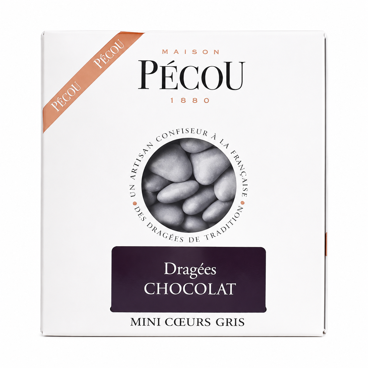 Mini cœurs au chocolat 70% gris 1kg Pécou