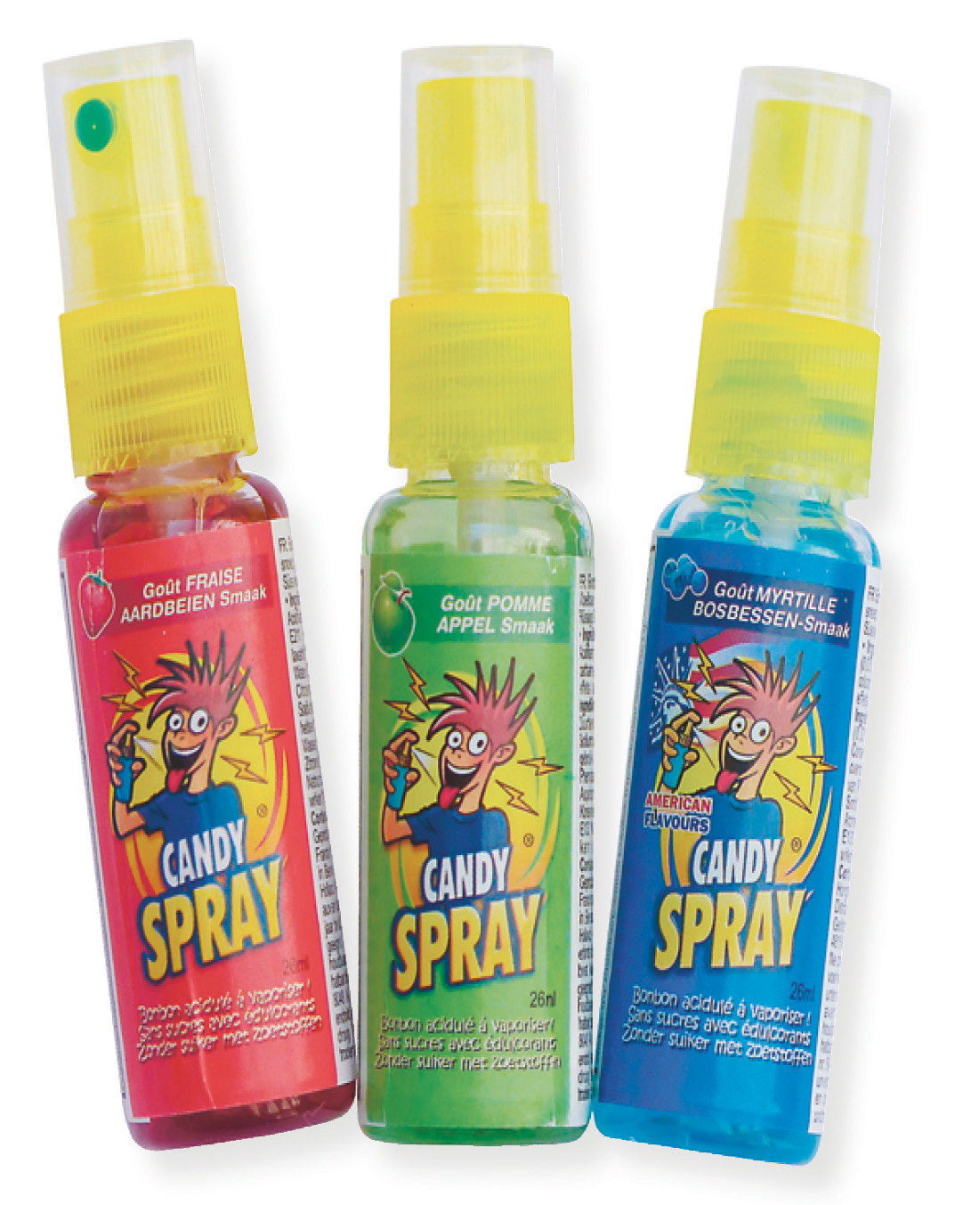 Candy Spray assortis, sachet de 3