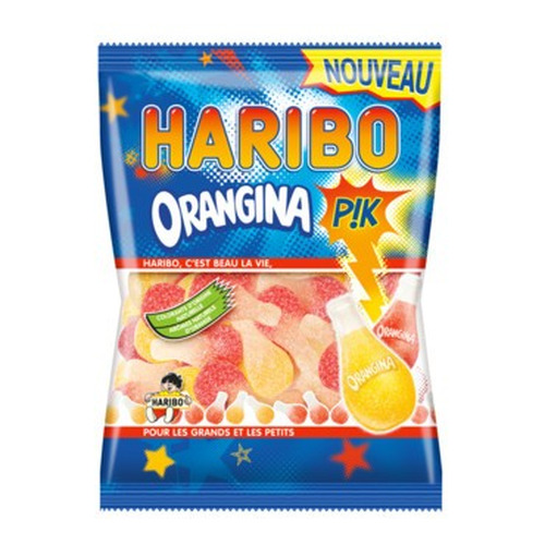 Orangina  Pik, HARIBO,  sachets  4 sachets 120gr= 480gr
