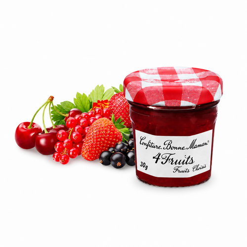 Confiture Bonne Maman 4 Fruits 30g – Carton de 15 mini pots