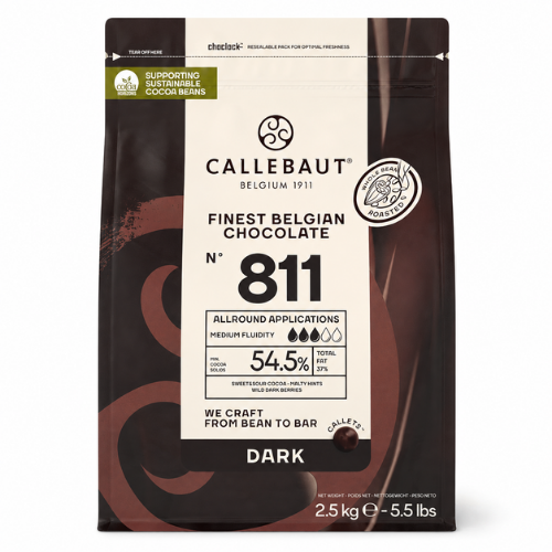 Chocolat noir Callebaut n°811 2,5 kg 54,5 %