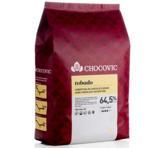 Chocolat de couverture TOBADO noir cacao 64.5% Chocovic 5kg