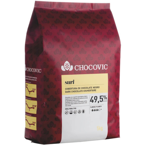 Chocolat de couverture noir 49,5 % Chocovic 5 kg