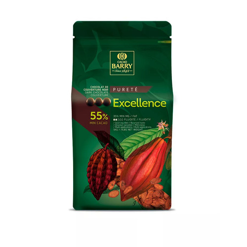 Tablette de chocolat EXCELLENCE cacao 55% Barry 5 kg