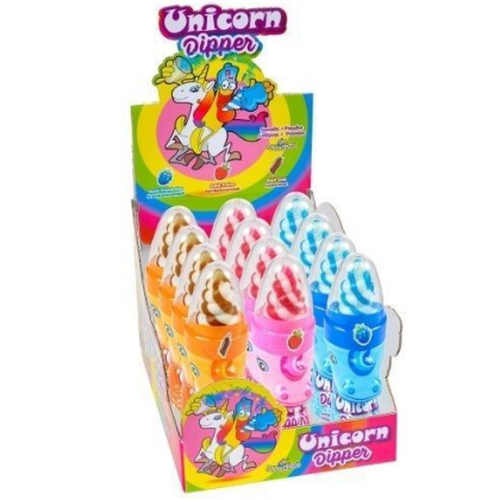 Sucettes Unicorn Dipper Funny Candy – Boîte de 12 pièces