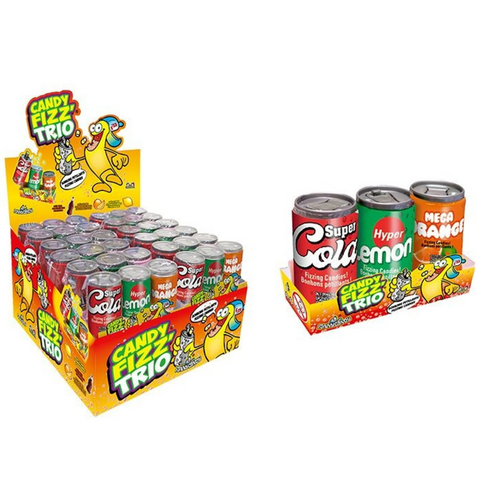 Présentoir de 24 Candy Fizz Trio 21 g – Funny Candy