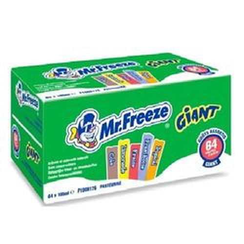Boîte de 64 sucettes glacées Giant Mr Freeze 105 ml