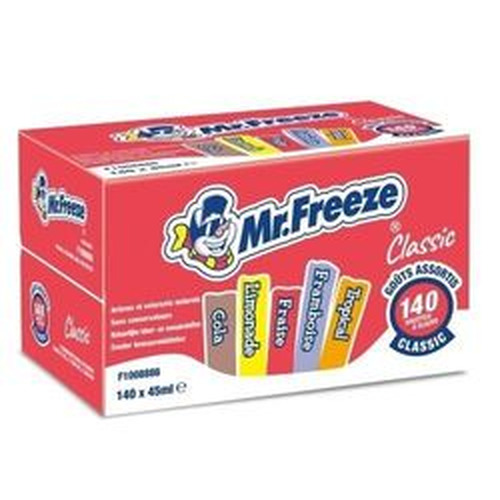 Boîte de 140 sucettes glacées Giant Mr Freeze 45 ml