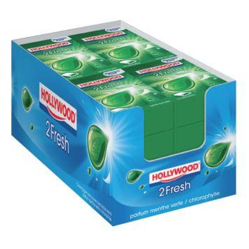 Boîte de 16 chewing-gums Hollywood 2Fresh menthe verte