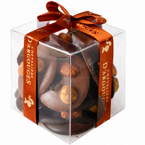 Cube mendiants chocolat noir 70% et lait 33% 110g