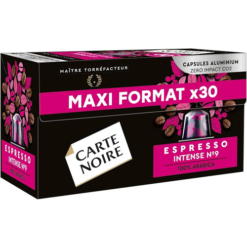 Espresso classique intensité n°9 Carte Noire - 30 capsules compatibles Nespresso Original