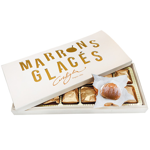 Marrons glacés entiers Corsiglia coffret bois Golden 8 pièces 160 g