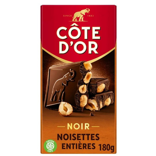 Tablette Noir Noisettes Entières 180gr CÔTE D'OR