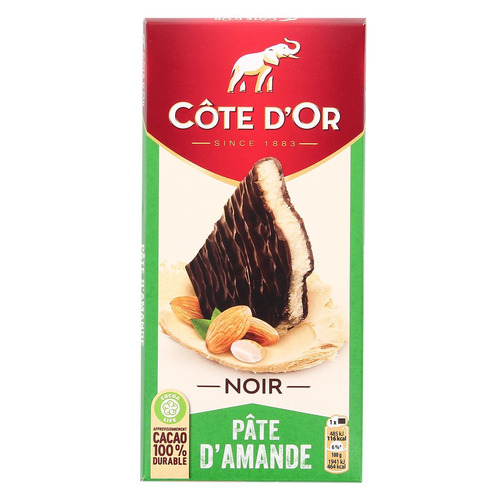 Tablette Noir Pâte D'Amande 150gr CÔTE D'OR