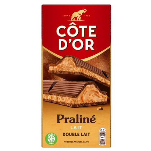 Tablette Praliné Double Lait 200gr CÔTE D'OR