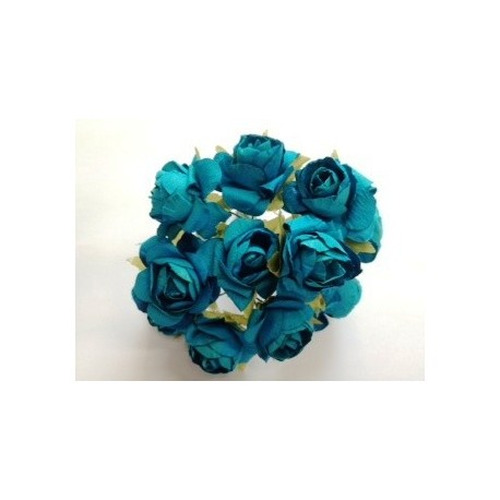 X24 FLEURS ROSES TURQUOISE