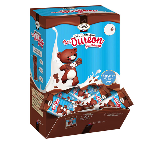 Présentoir de 80 oursons au chocolat au lait