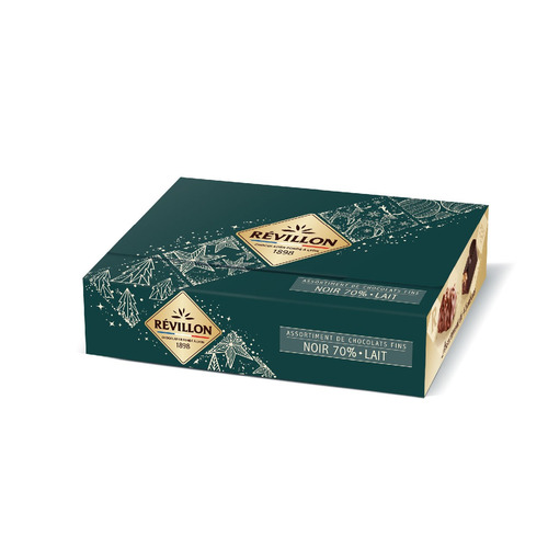 Assortiment de chocolats noir et lait Révillon 80gr