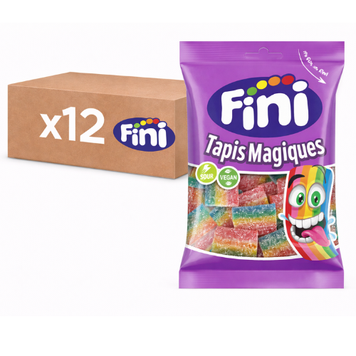 Carton de 12 sachets Bonbons Tapis Magiques Fizz Vegan Halal Fini 90 g