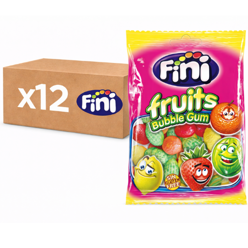 Carton de 12 sachets Bonbons Macédoine Fruit Gum Fini 90 g