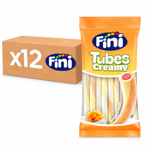 Carton de 12 sachets Bonbons Tubes Creamy Mangue Halal Fini 80 g